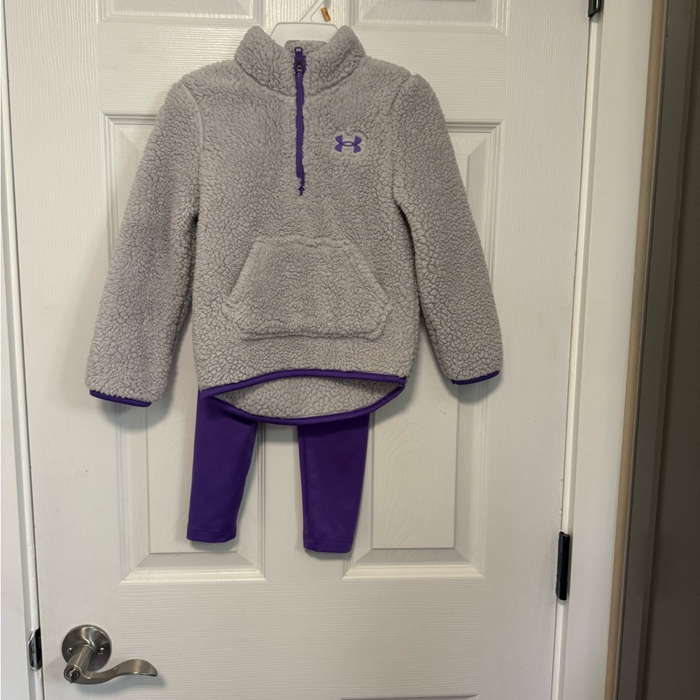 Under Armour Gray Fleece with Purple leggings